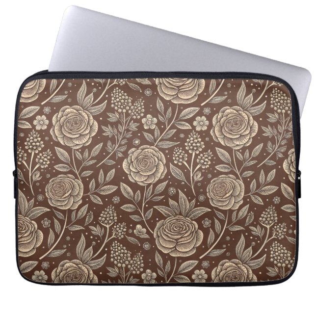 Capa Para Notebook Cafe Rosa Wild Floral Pattern (Frente)