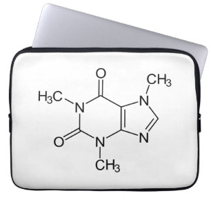 Capa Para Notebook Caffeine Molecule Chemistry Átomos de café