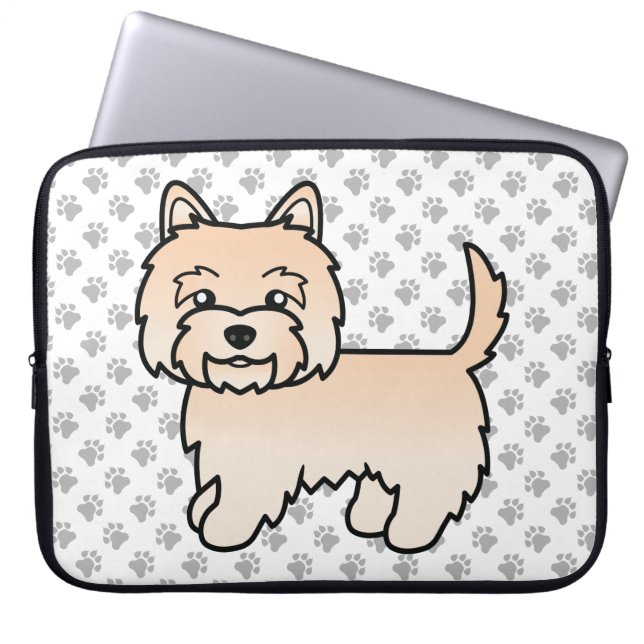 Capa Para Notebook Cairn Terrier Creme Cachorro de Desenho Animado Fo (Frente)