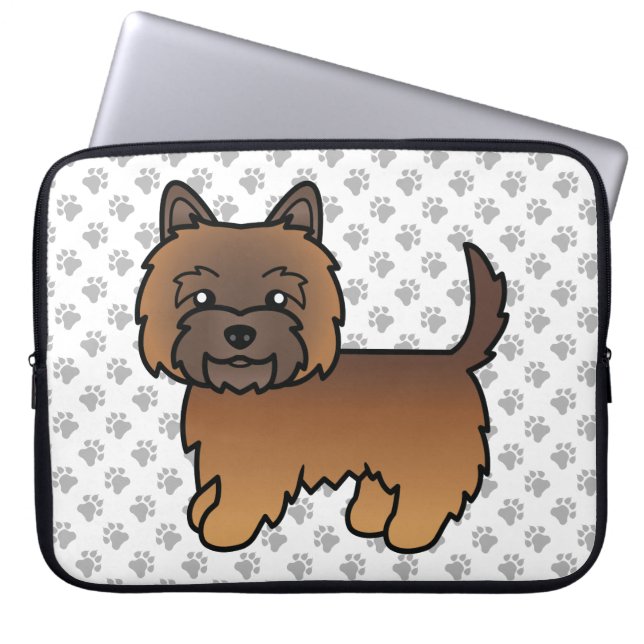 Capa Para Notebook Cairn Terrier Listrado Vermelho Cachorro de Desenh (Frente)