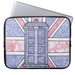 Capa Para Notebook Caixa de polícia britânica e bandeira de Union