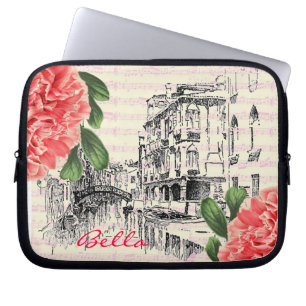 Capa Para Notebook Caixa do laptop da peônia de Bella Italia