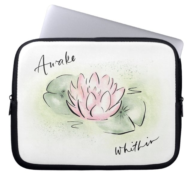 Capa Para Notebook Caixa Flor do Lotus | LAPTOP | Acordar no (Frente)