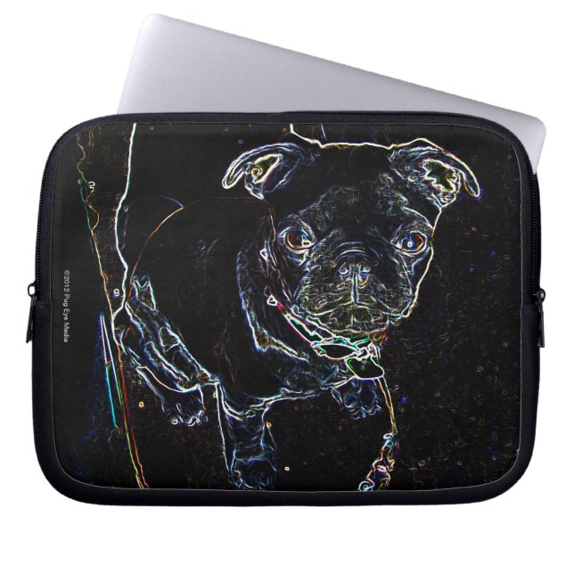 Capa Para Notebook Caixa Skateboarding do laptop do Pug (Frente)