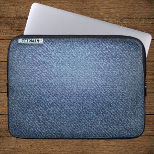 Capa Para Notebook Calça Jeans Azul Falso Amante de Gato Maam Moderna