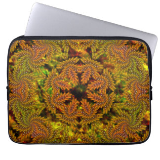 Capa Para Notebook Caleidoscópio amarelado estranho sobre abstrato