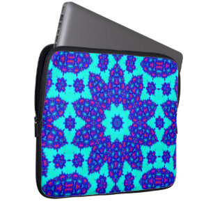 Capa Para Notebook Caleidoscópio Azul Mágico floresceu