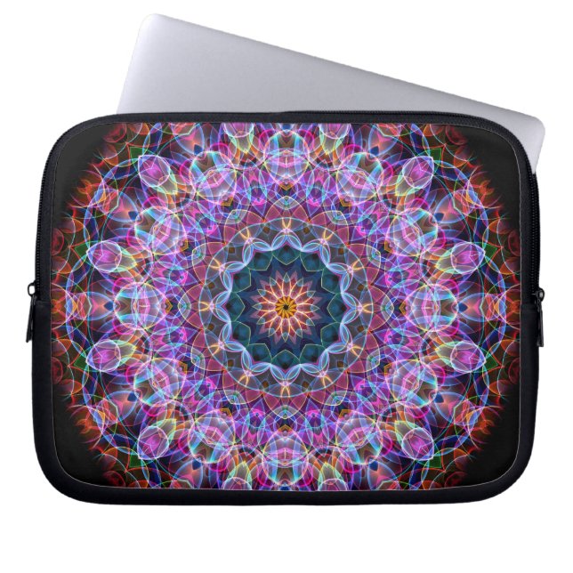 Capa Para Notebook Caleidoscópio roxo de Lotus (Frente)