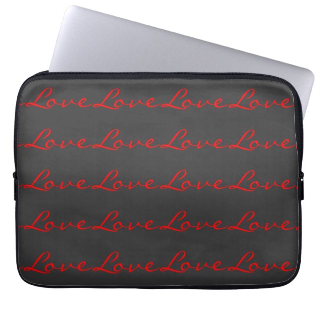 Capa Para Notebook Caligrafia Moderna Cinza Vermelho Amor Casamento (Frente)
