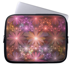 Capa Para Notebook Cama De Flores Arte Fractal Abstrato brilhante Col