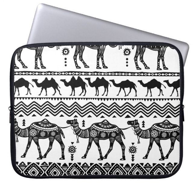 Capa Para Notebook Camelos decorativos Design de padrão sem costura (Frente)