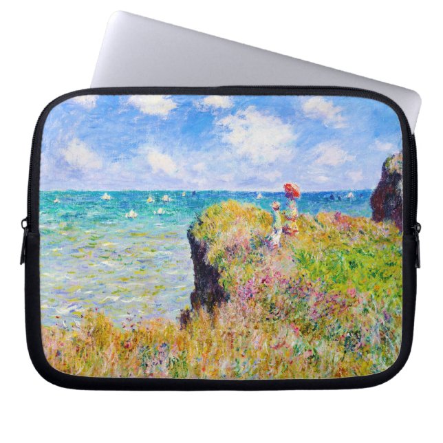 Capa Para Notebook Caminhada de Clifftop em Pourville Claude Monet (Frente)