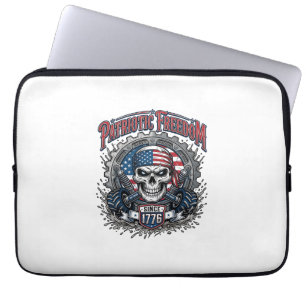 Capa Para Notebook Caminhão Monstro de Caveira Patriótico 1776 Off Ro