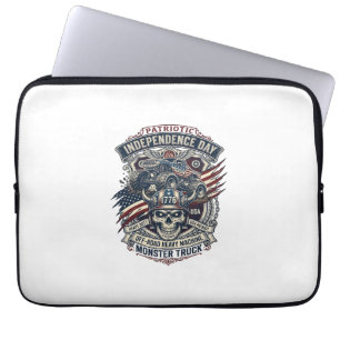 Capa Para Notebook Caminhão Monstro Patriótico 1776 Off Road Crânio P