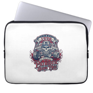 Capa Para Notebook Caminhão Monstro Patriótico 1776 Off Road Skull Pe