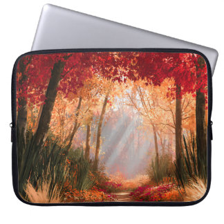 Capa Para Notebook Caminho da Floresta de Outono Paisagem Luz Solar D
