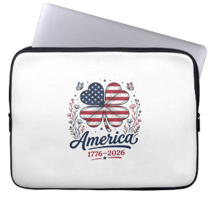 Capa Para Notebook Camisa Clover Patriótica Vintage América 1776 2026