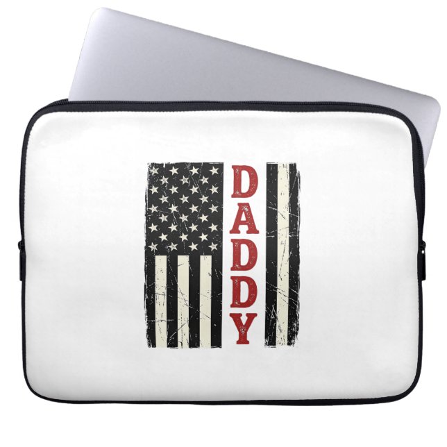 Capa Para Notebook Camisa com Desenho da Bandeira Americana Distresse (Frente)