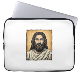 Capa Para Notebook Camisa com Desenho de Retrato Religioso Gravado Vi