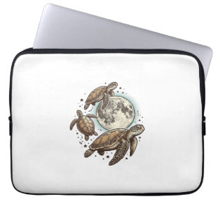 Capa Para Notebook Camisa com Desenho de Tartaruga Marinha Gravada à