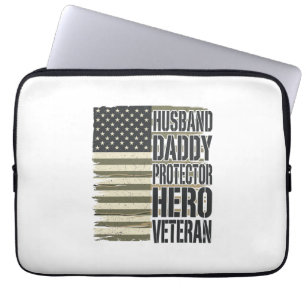 Capa Para Notebook Camisa da Bandeira do Herói Protetor Pai Marido Ve
