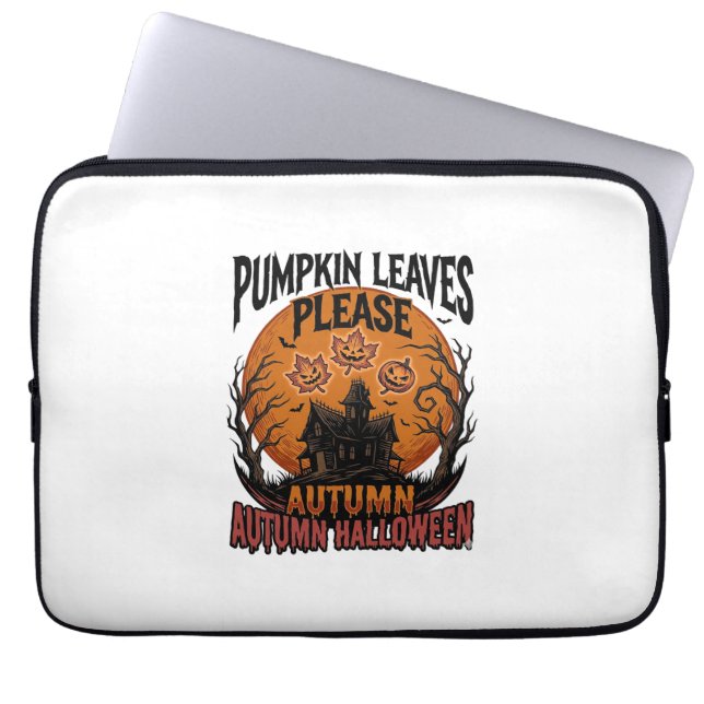 Capa Para Notebook Camisa de Abóbora de Outono Com Folhas de Outono A (Frente)