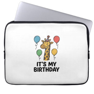 Capa Para Notebook Camisa de aniversário de girafa fofa Design de fes