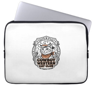 Capa Para Notebook Camisa de Arte de Vaqueiro Ocidental Gato Amante -