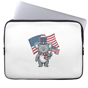 Capa Para Notebook Camisa de bandeira de coala patriota vintage Desig