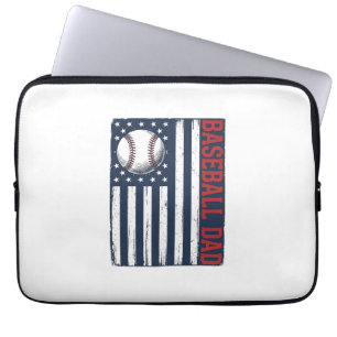 Capa Para Notebook Camisa de bandeira de pai de beisebol vintage Desi