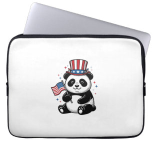 Capa Para Notebook Camisa de bandeira de panda patriota vintage Desig