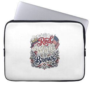Capa Para Notebook Camisa de Cerveja Patriótica Vermelho Branco & Cer