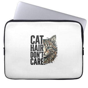 Capa Para Notebook Camisa de Gato com Gravação Vintage Não Me Importo