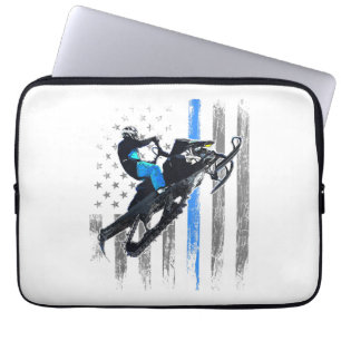 Capa Para Notebook Camisa de Moto de Neve com Bandeira Americana Masc