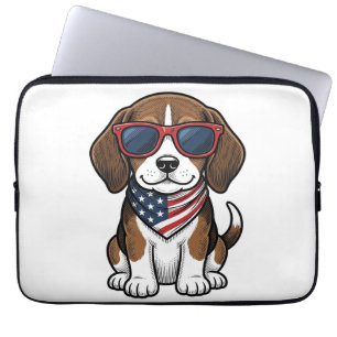 Capa Para Notebook Camisa de Óculos de Sol de Cachorro Beagle Patriót