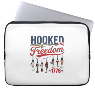 Capa Para Notebook Camisa de Pesca Patriótica Hooked on Freedom Desig