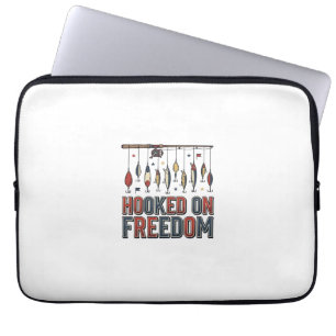 Capa Para Notebook Camisa de Pesca Patriótica Viciada na Liberdade De