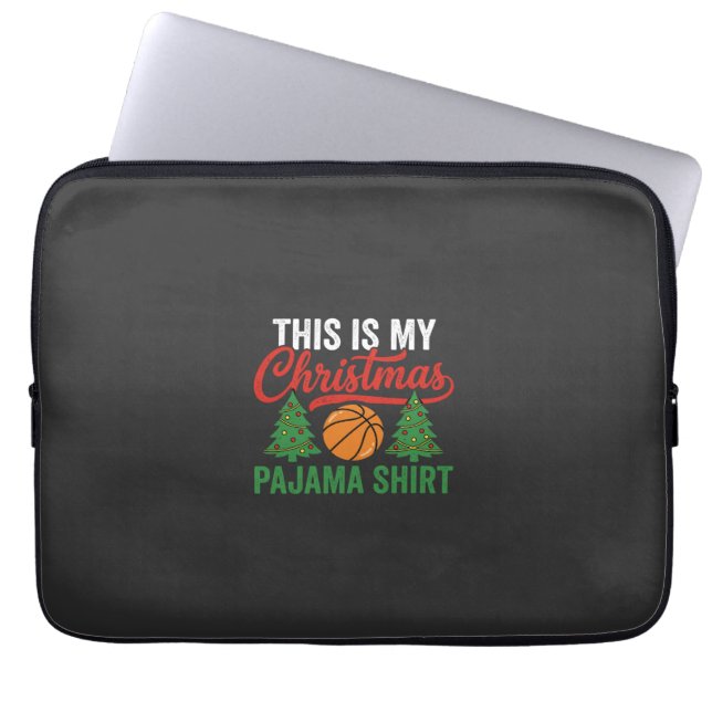 Capa Para Notebook Camisa de pijama de Natal de basquete (Frente)