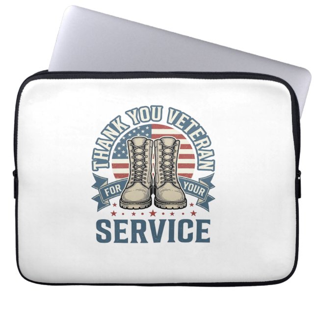 Capa Para Notebook Camisa de Serviço Botas Patrióticas de Veterano Ob (Frente)