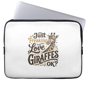 Capa Para Notebook Camisa de Tipografia Vintage Amante de Girafa Engr