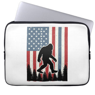 Capa Para Notebook Camisa de Vetor Vintage da Bandeira Americana Bigf