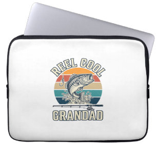 Capa Para Notebook Camisa do Avô Pescando Pôr do Sol Vintage Super Le