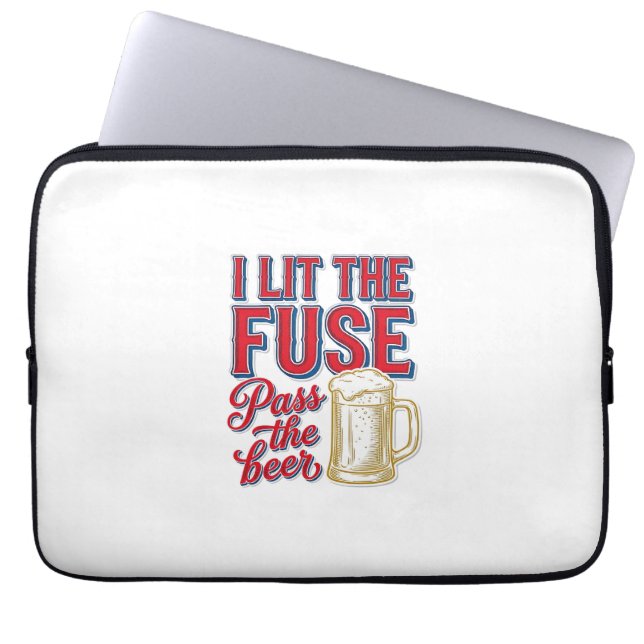 Capa Para Notebook Camisa engraçada de fogos de artifício de cerveja  (Frente)