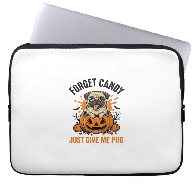 Capa Para Notebook Camisa engraçada de Pug de Halloween Esqueci Desig (Frente)