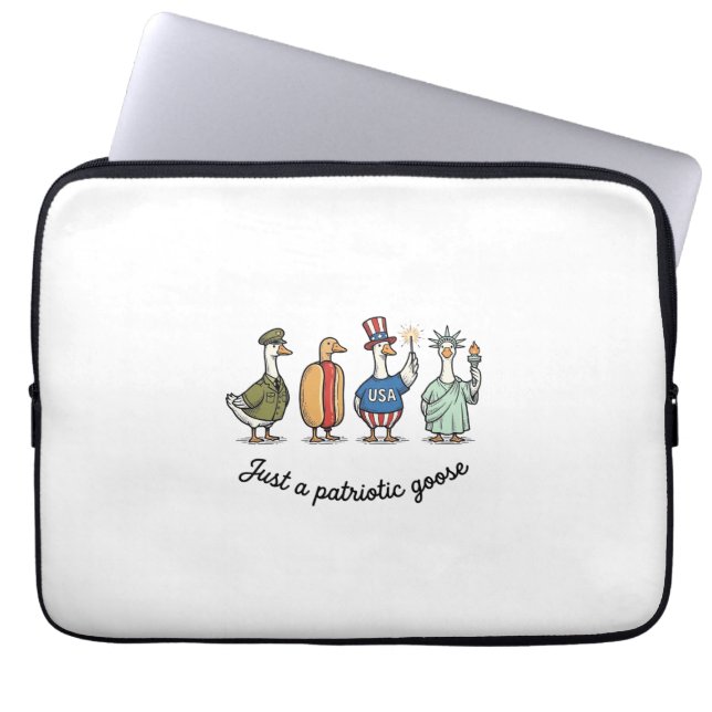 Capa Para Notebook Camisa engraçada dos EUA com ganso patriótico vint (Frente)