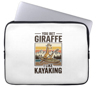 Capa Para Notebook Camisa engraçada vintage de caiaque de girafa Desi