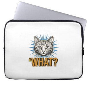 Capa Para Notebook Camisa gráfica vintage engravada 'O QUÊ_' Gato eng
