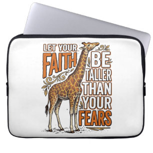 Capa Para Notebook Camisa Inspiradora Vintage Girafa Fé Design_1
