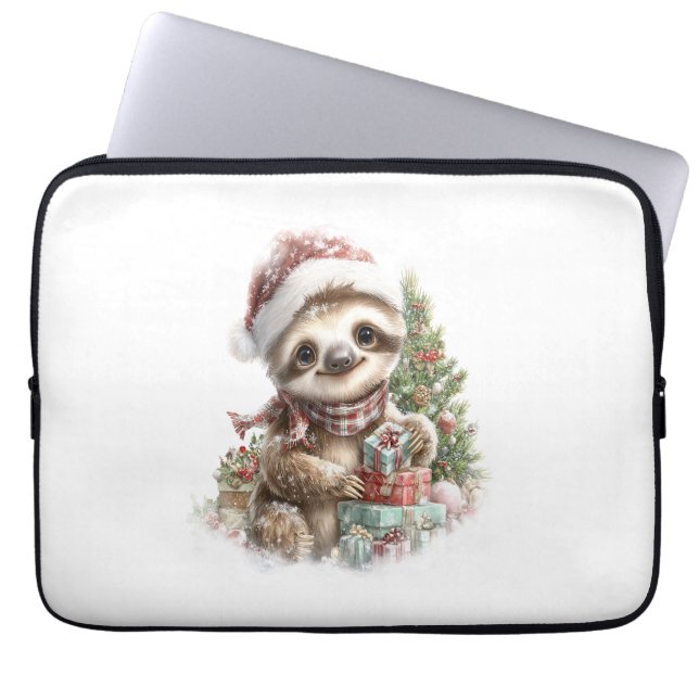Capa Para Notebook Camisa Lenta Natal Santa Hat (Frente)