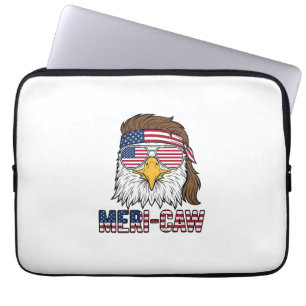 Capa Para Notebook Camisa Meri-Caw Águia Patriótica Gravura Vintage_1